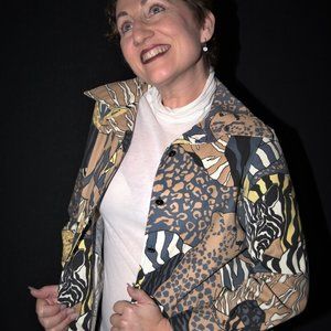 Vintage Animal print Sashed "Jacket"